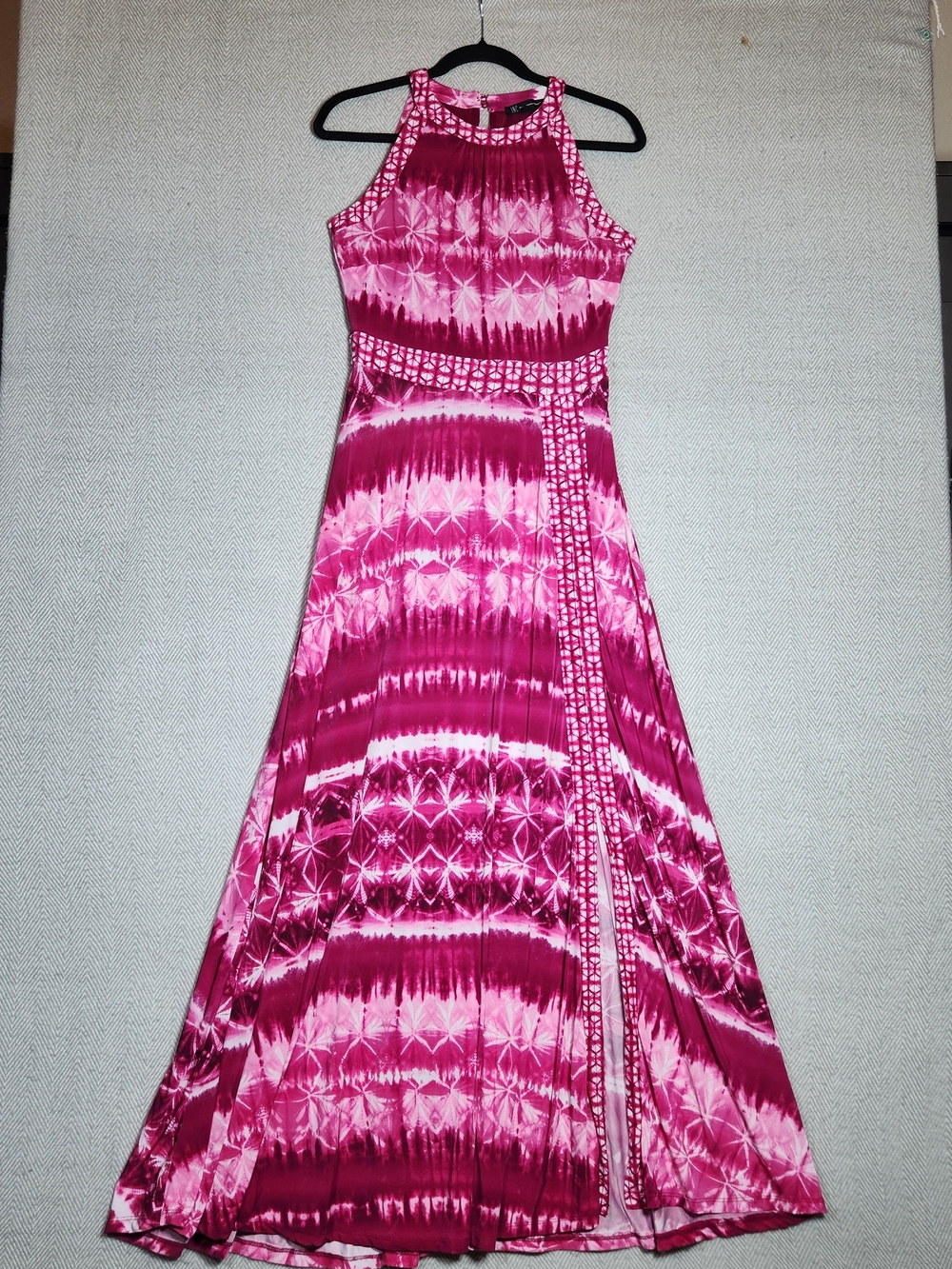 INC Halter Maxi Dress Womens Small Pink Tie-Dye..READ